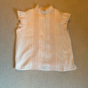 Cleobella blush embroidered blouse; buttons up the back